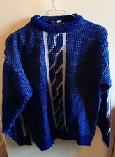 MAGLIONE BLU UOMO DONNA TG M MADE IN ITALY VINTAGE NUOVO RICAVATO BENEFICENZA