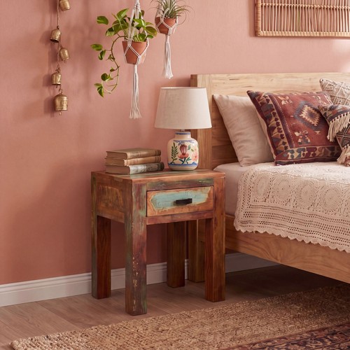 Comodino legno massello shabby