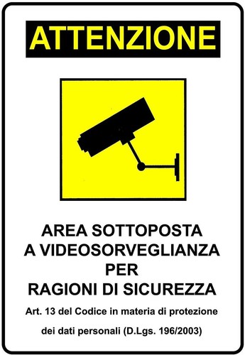Cartello area sottoposta - 12,