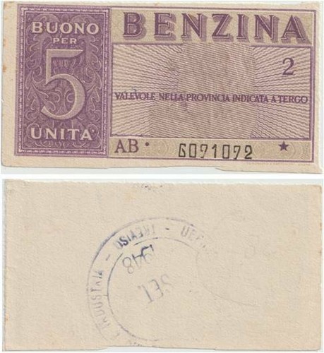 Buono per unita - unita', benzina