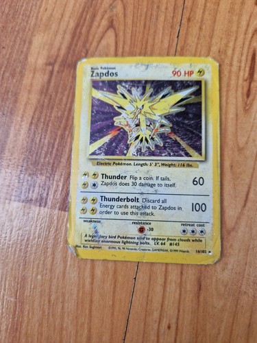 Rara holo zapdos 102 - rara, 16/102