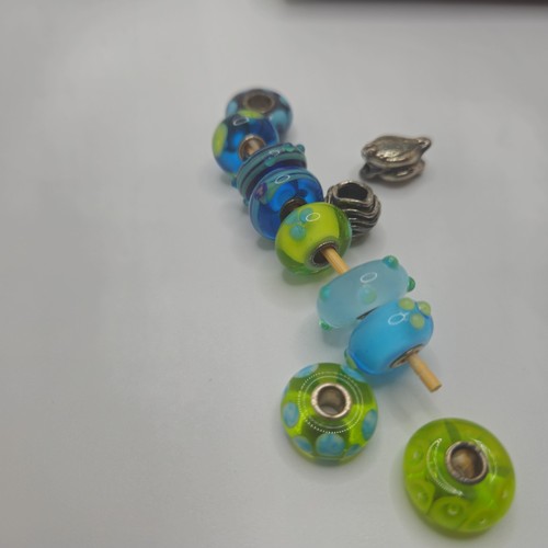 Autentici trollbeads verde blu - trollbeads,