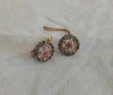Orecchini Antichi Con Rubini E Perline E Rosetta Di Diamanti