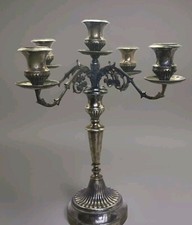 Antico Candelabro In Argento 800 a 5 fuochi cesellato a mano capolavoro 