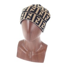 FENDI Beanie Berretto in Maglia Lana Marrone Unisex ISY