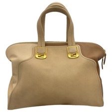 Borsa a tracolla Fendi manico superiore in pelle beige/marrone bicolore donna 38x27x18 cm