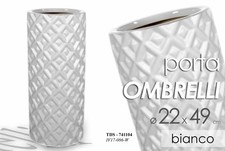 PORTA OMBRELLI Portaombrelli 51*23 CERAMICA TONDO BIANCO DESIGN CLASSICO MODERNO