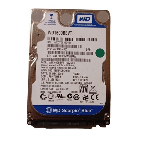 Hard disk wd1600bevt 60zct1 - hard, wd1600bevt-60zct1