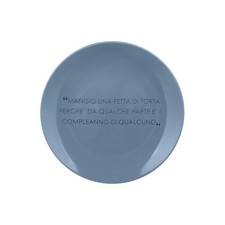 Piatto frutta blu 19 cm stoneware scritta Quotes blu