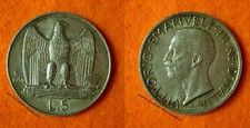 REGNO VITTORIO EMANUELE III° 5 LIRE 1930 SPL+ AQUILOTTO AQUILINO ARGENTO