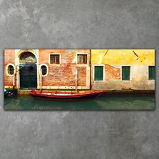 Barca in Canale a Venezia Moderna Astratta Tela Wall Art Pronta da Appendere 125x50