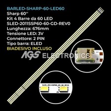 KIT 4 BARRE STRIP 60 LED TV