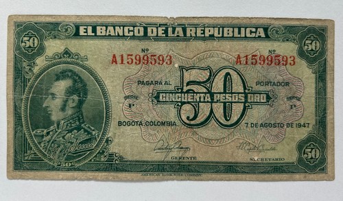 Banconota colombia pesos - banconota, 50