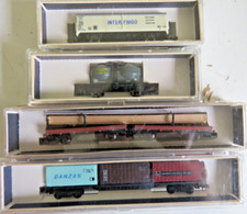 4 vagoni merci vagoni trasporto Danzas Interfrigo e altri Lima IMBALLO ORIGINALE scala N (FS)