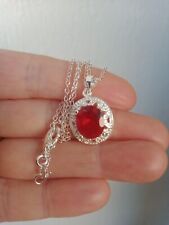 Collana ciondolo autentico rubino naturale con GARANZIA argento 925 NUOVA