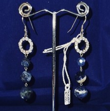 Orecchini in Sodalite e inserto con swarovsky in Argento 925
