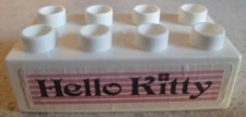 UNICO PLUS USATO MATTONE BIANCO 2X4 HELLO KITTY CASA 8650 COMPATIBILE LEGO DUPLO