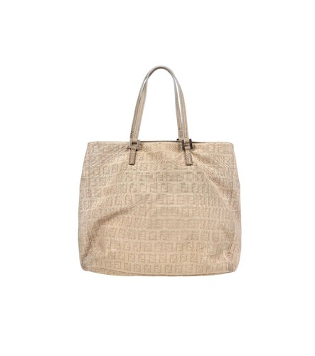 Fendi gray canvas shopper - fendi,