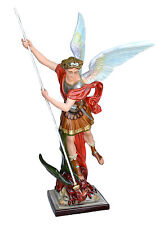 Statua San Michele Arcangelo cm 160 con lancia in vetroresina con occhi di vetro