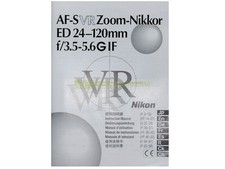 Manuale cartaceo originale per Nikon AF-S VR Nikkor 24/120mm f3,5-5,6 G IF ED.