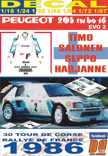 Decal peugeot 205 t16 - 205,