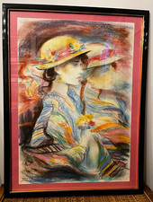 Jovan Vulic (1951) Ritratto di ragazza,tecnica mista su carta, cm 70x50, firmato