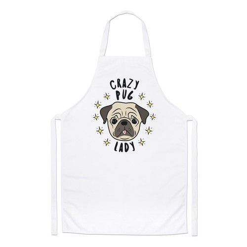 Crazy pug lady grembiule - grembiule, da