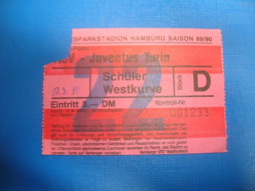 Biglietto hsv hamburger - biglietto, 89/90