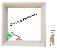 Cornice Bianca, in legno,a vela, per foto,stampe,poster. Profondità inter. cm 3