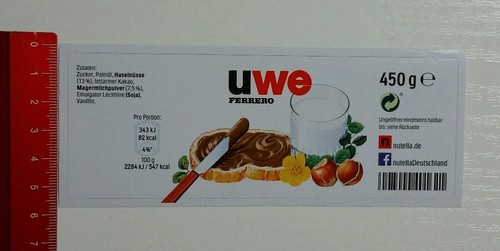 Adesivo sticker vetro nutella - vetro,