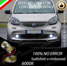 COPPIA LAMPADE FENDINEBBIA H16 LED COB CANBUS SMART FORTWO FORFOUR 453 6000K
