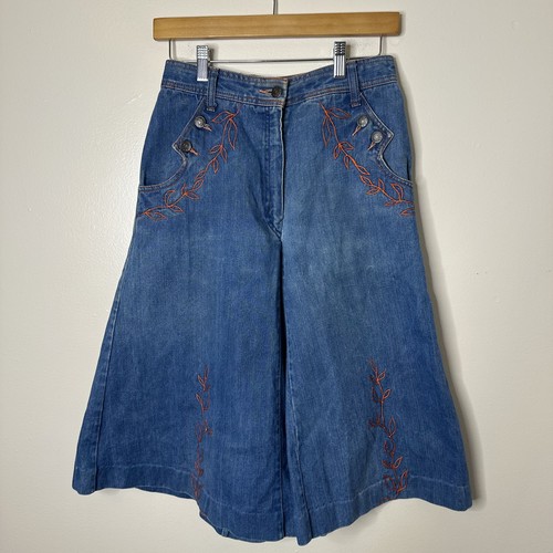 Vintage gaucho denim pants - vintage,
