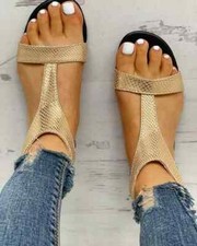 sandali bassi eleganti comodi pelle sintetica cuoio oro nero lucido 1048