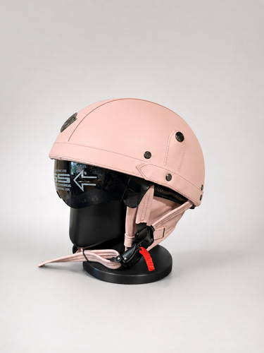 Mezzo casco moto - , pelle