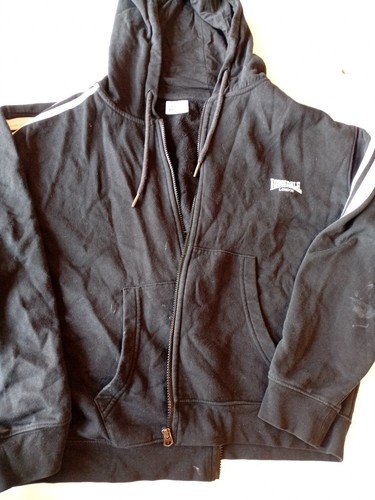 Felpa nera con - e, zip
