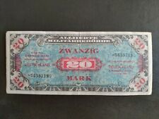 BANCONOTA 20 MARCHI OCCUPAZIONE ALLEATI (DIVISA MILITARE 2 GUERRA MONDIALE) 1944