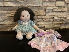 Bambola vintage Mattel My Child capelli castano scuro e occhi marroni 1985 + vestito extra