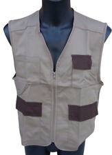Gilet uomo multitasche Beige smanicato da lavoro in cotone escursioni Kaki
