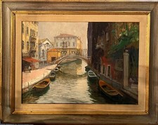 Dipinto olio su tela, Rio de S. M. Formosa, Venezia, Gino Salviati (1911-1998)