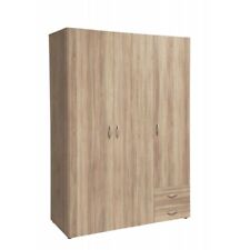 Armadio BALU 3, 3 ante battenti, in laminato, 4 ripiani, 2 cassetti