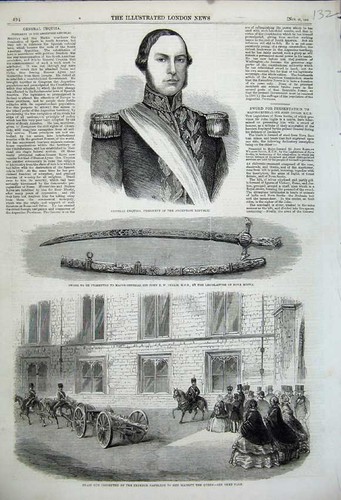 Vecchia stampa antica 1858 - vecchia,