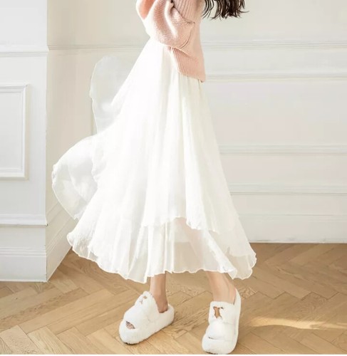 Gonna lunga bianco raso - gonna,