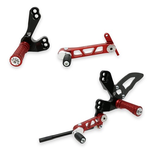 Pedane regolabili racing rosso - regolabili,