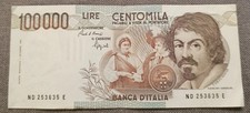100000 LIRE CARAVAGGIO 1°
