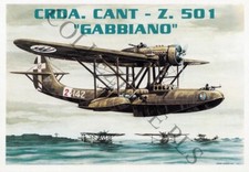 cartolina aviazione A. Brovarone Publicard 122: idrovolante Cant Z-501