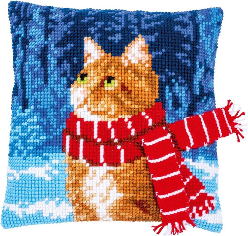 Kit cuscino punto croce gatto - kit,