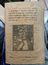 PASSERINI LE VITE DI DANTE SCRITTE DA GIOVANNI FILIPPO VILLANI BOCCACCIO SANSONI