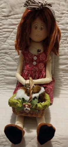Folk art rag doll pelo - art,
