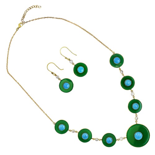 Set orecchini collana oro - , 18