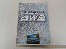DEPLIANT BROCHURE ORIGINALE 4X4 SUBARU 4WD VINTAGE GL GLF DL